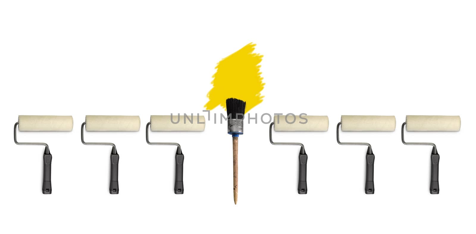 paint roller  and brushes isolated