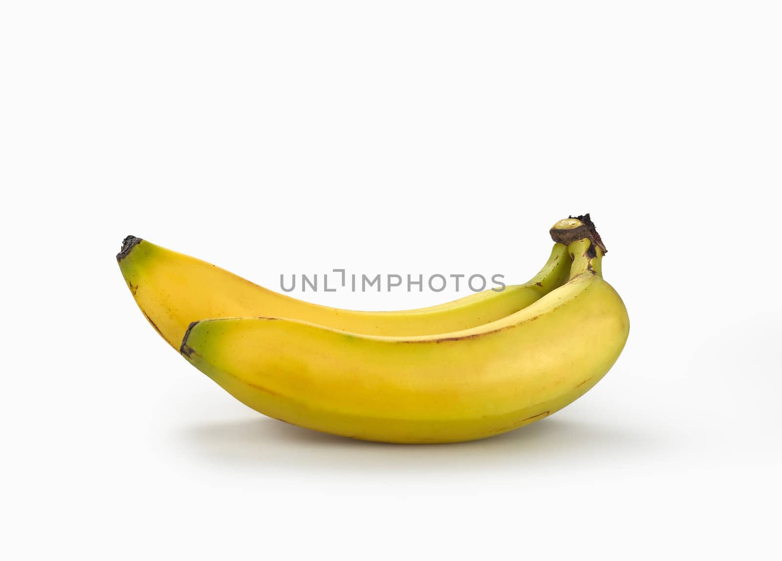 Two bananas isolated on white background