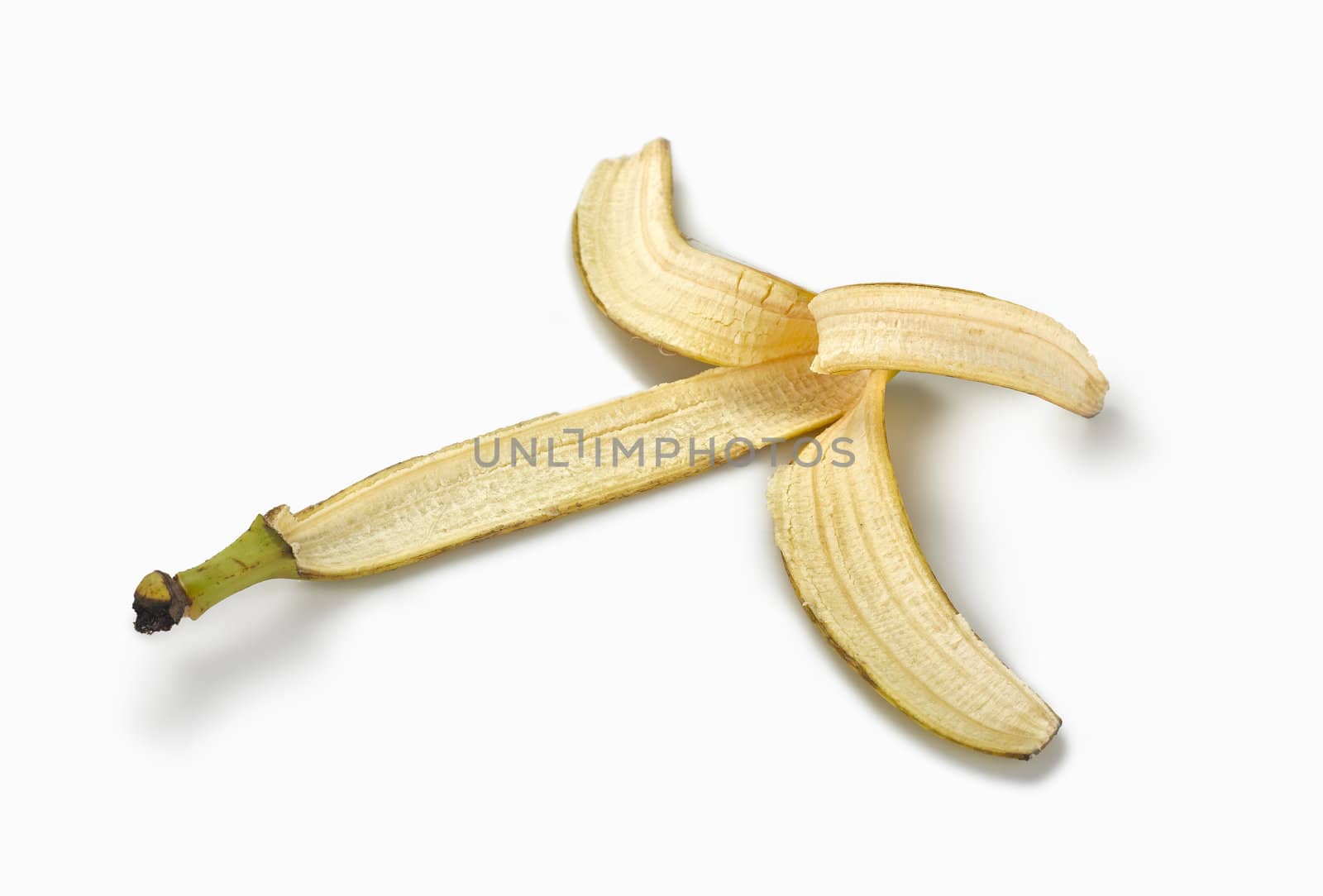 skin banana on white background with shadow
