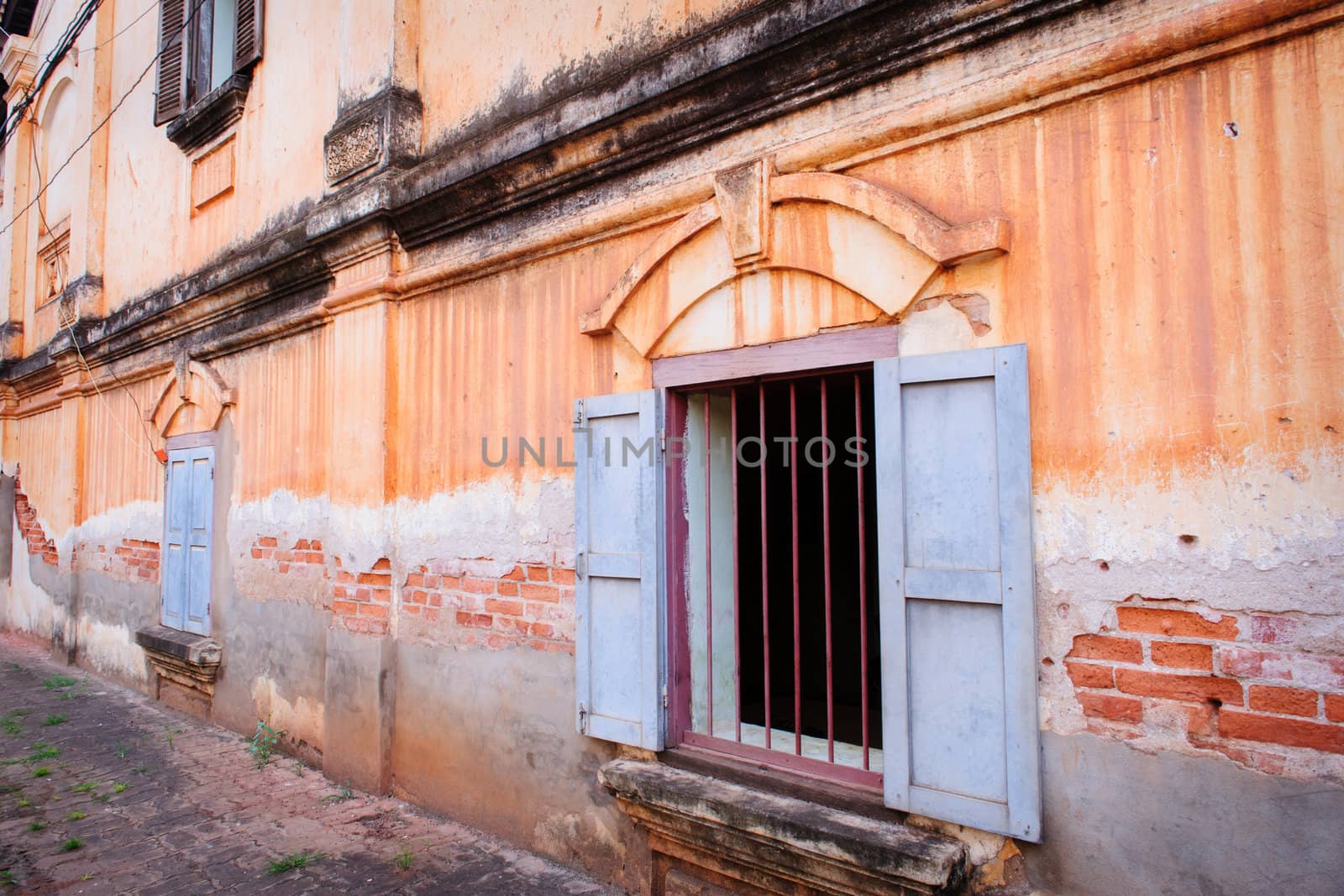 Vintage buildings in  Pakse South Laos.