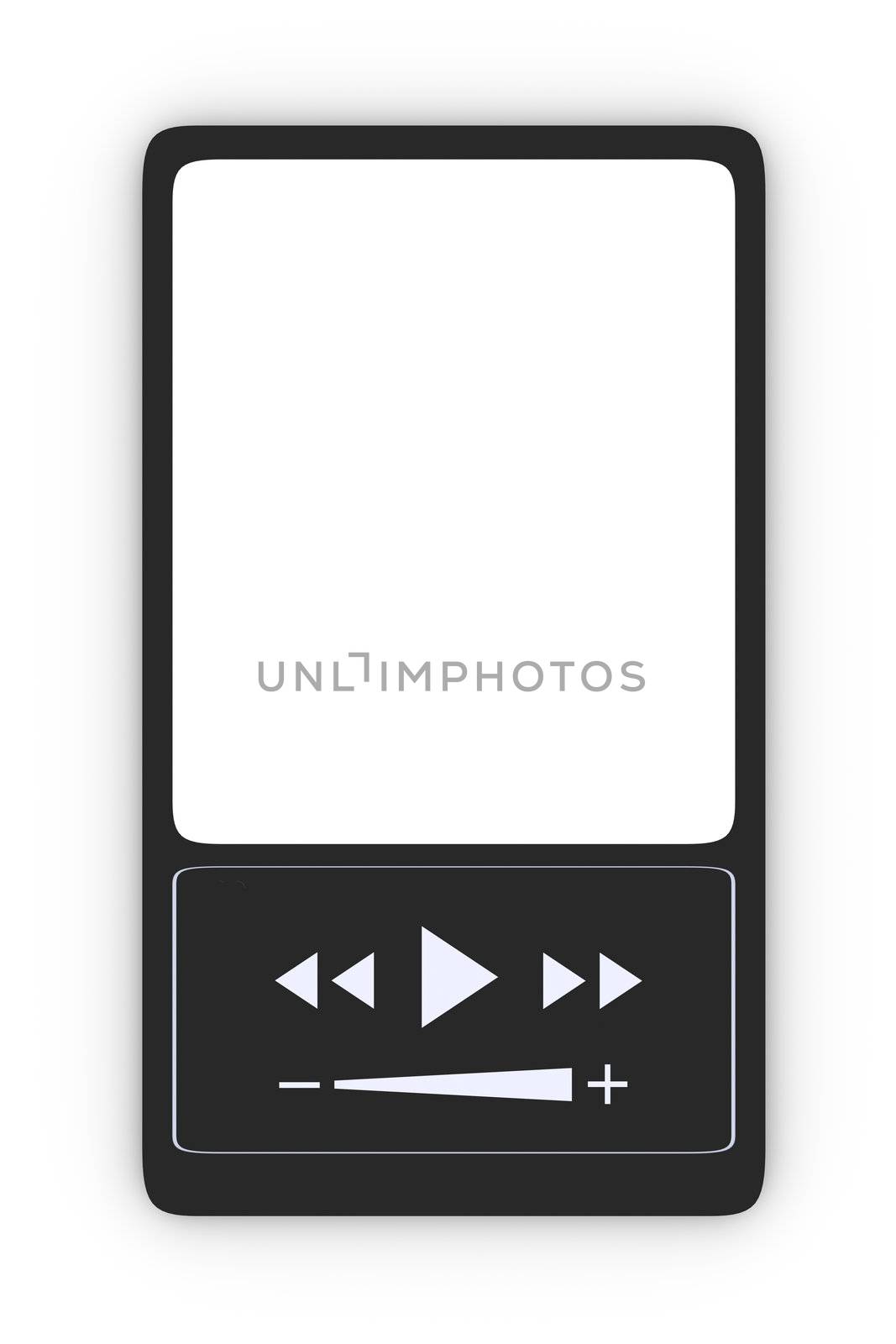 3D rendering of an generic MP3 Hardware Player.
