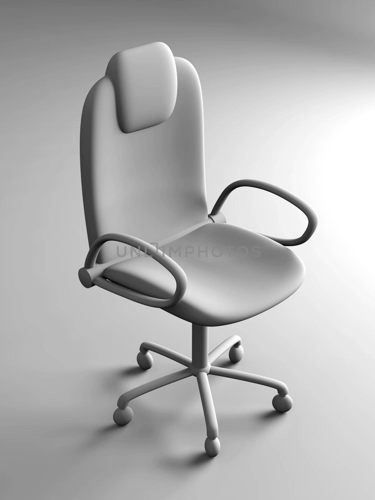 3D rendered office chair. 
Unbalanced lightning setup.