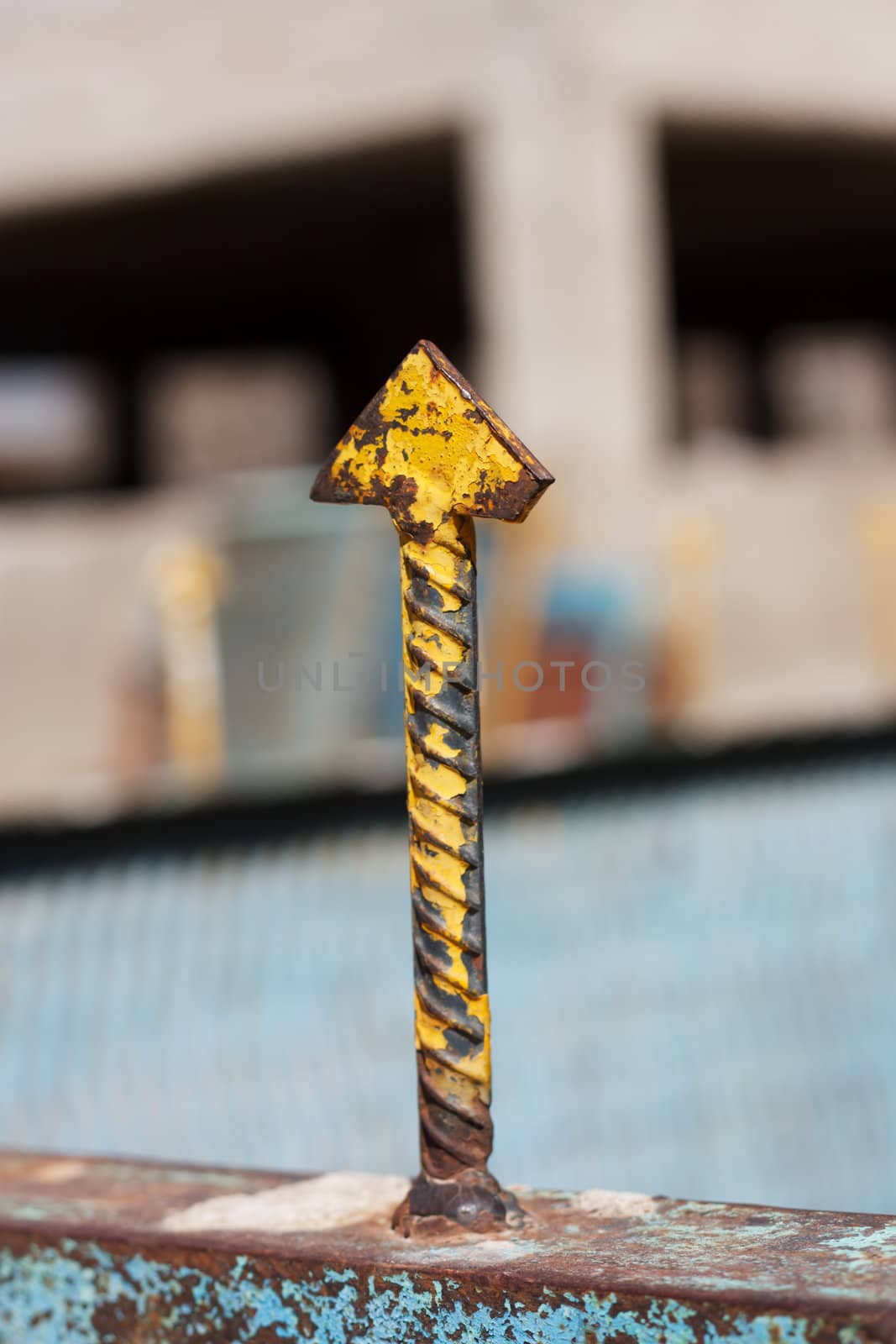 yellow rusty metal pin by schankz