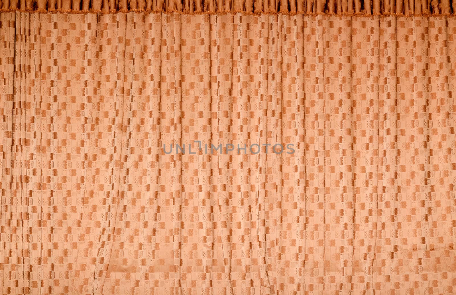 large theater curtain fabric with pleats and pattern