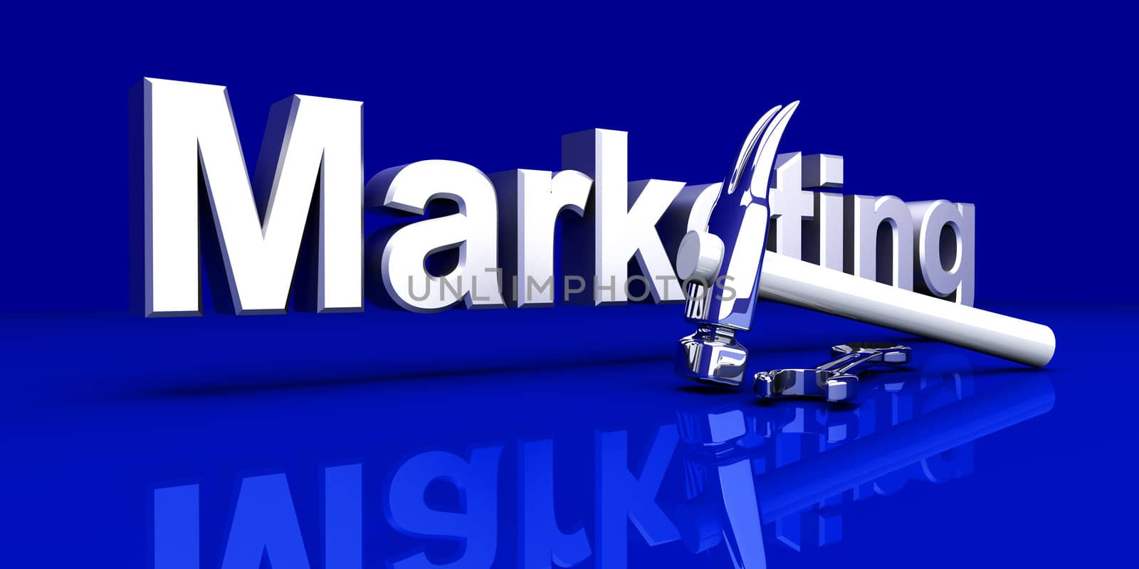 Tools for Marketing. 3D rendered Illustration. 