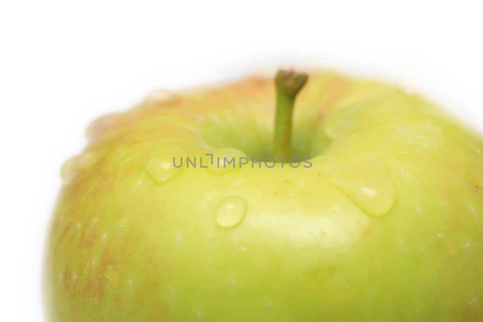 drops on the apple. macro