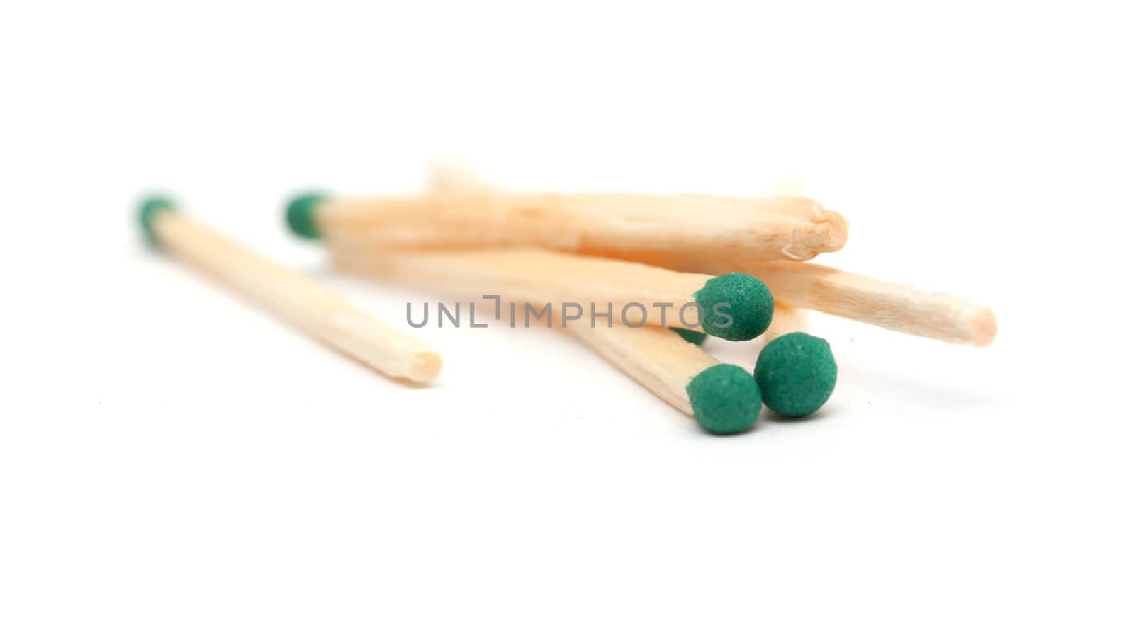 green matches on the white