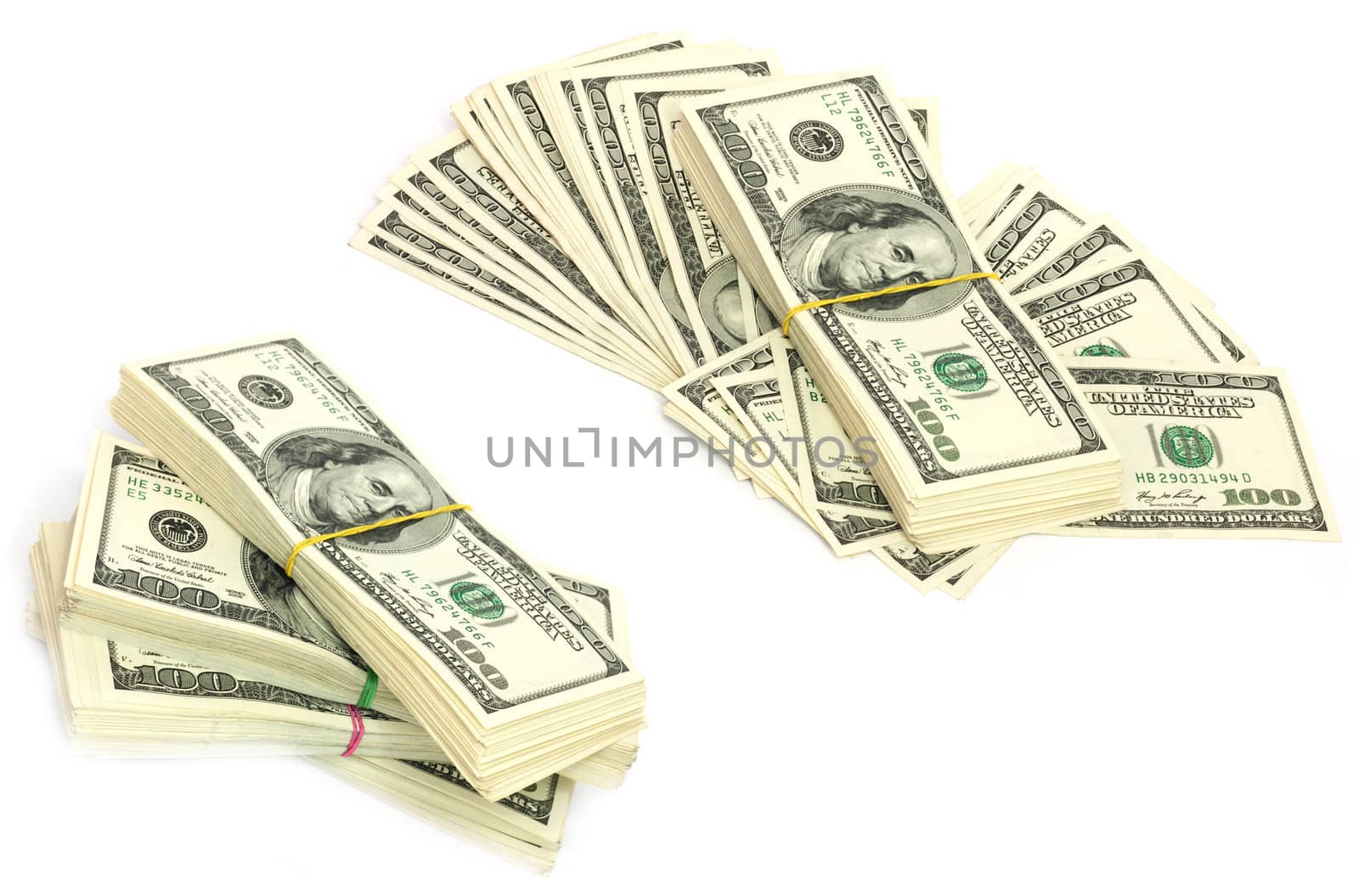 Stack of $100 bills 