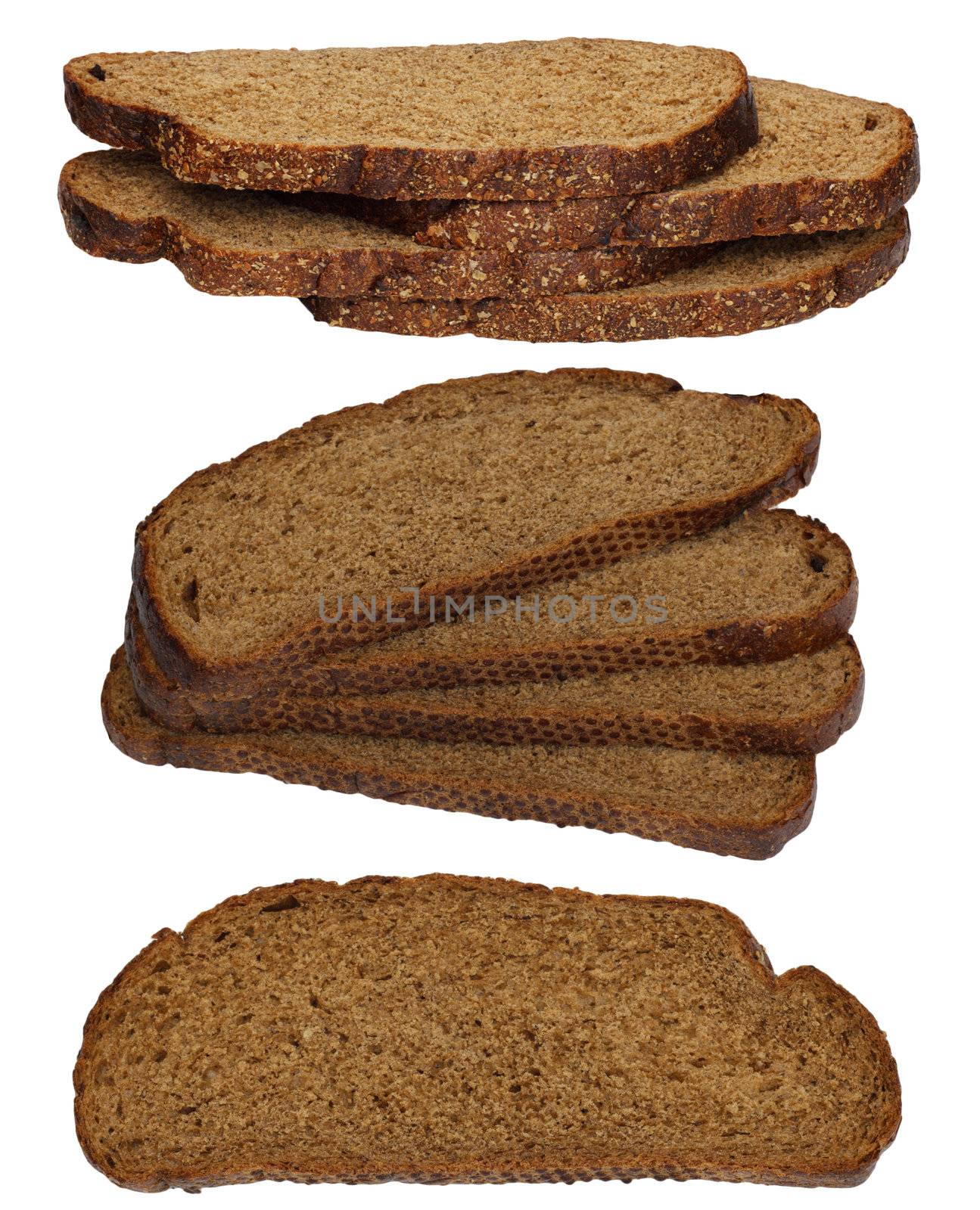 rye bread on a white background by schankz