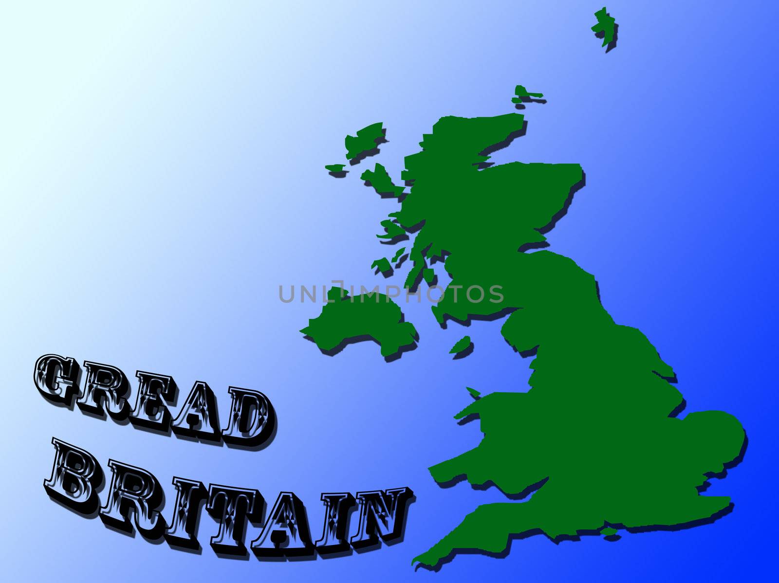 Green map of the United Kingdom