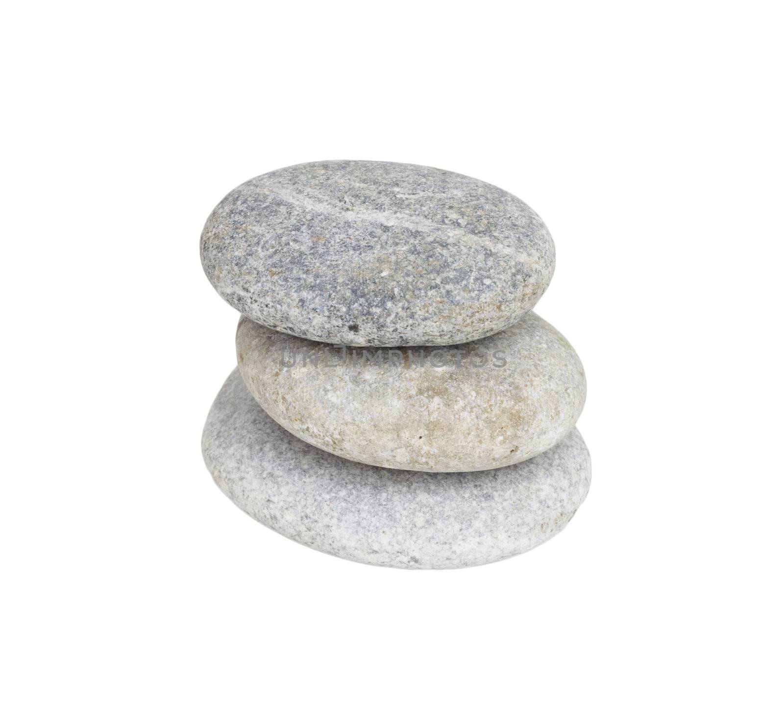 pile of stones isolated on white background 