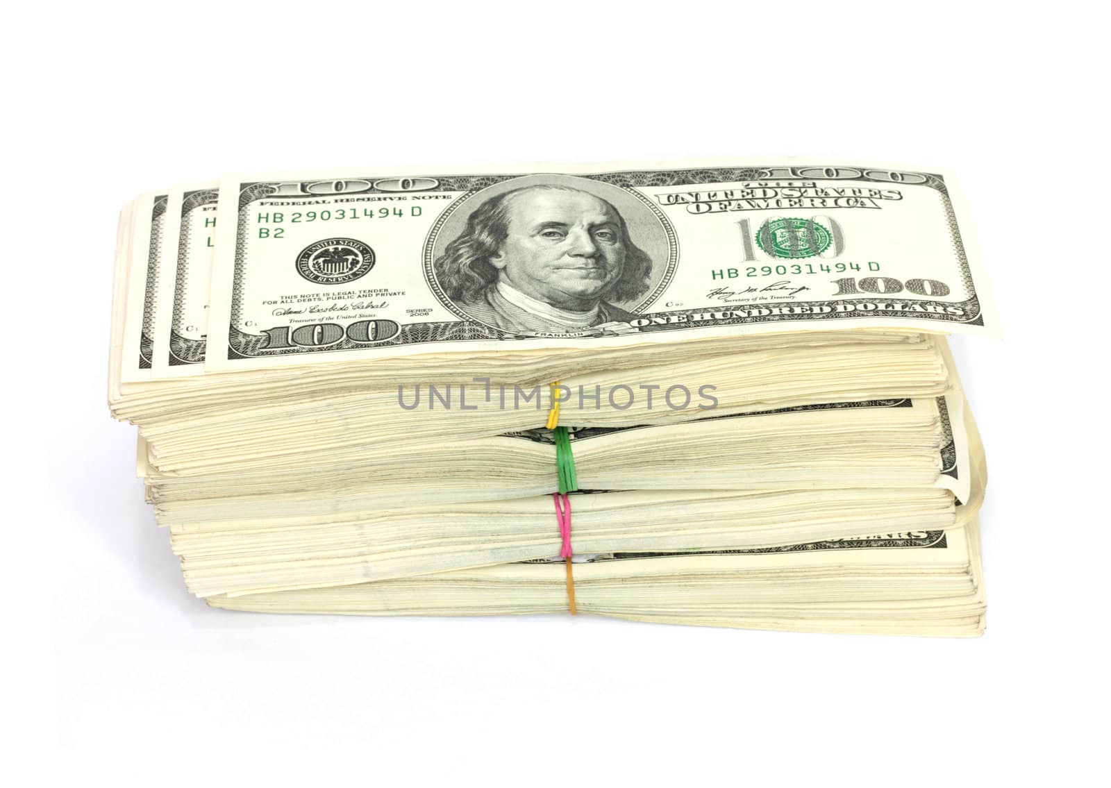Stack of $100 bills 