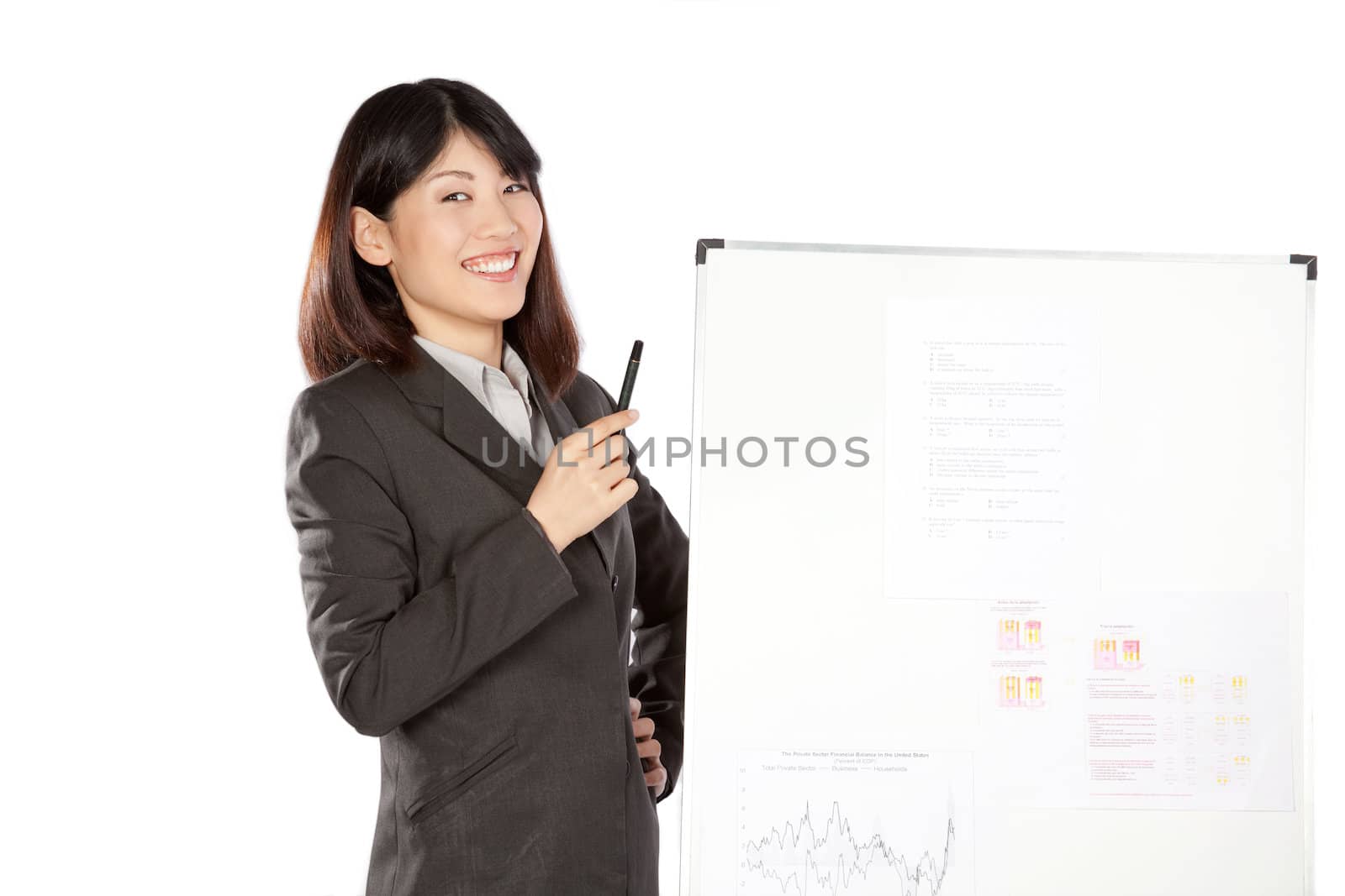 Businesswoman And Businessman Giving Presentation by leaf