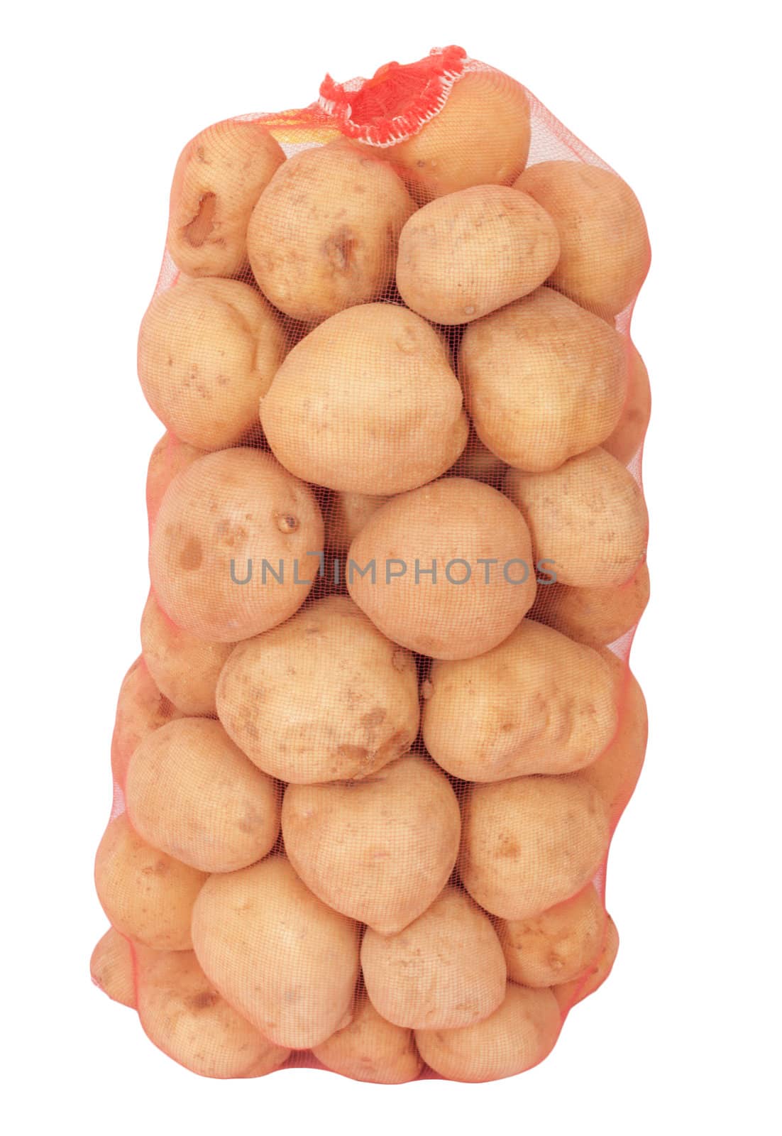 isolated sack of potatoes on white  by schankz