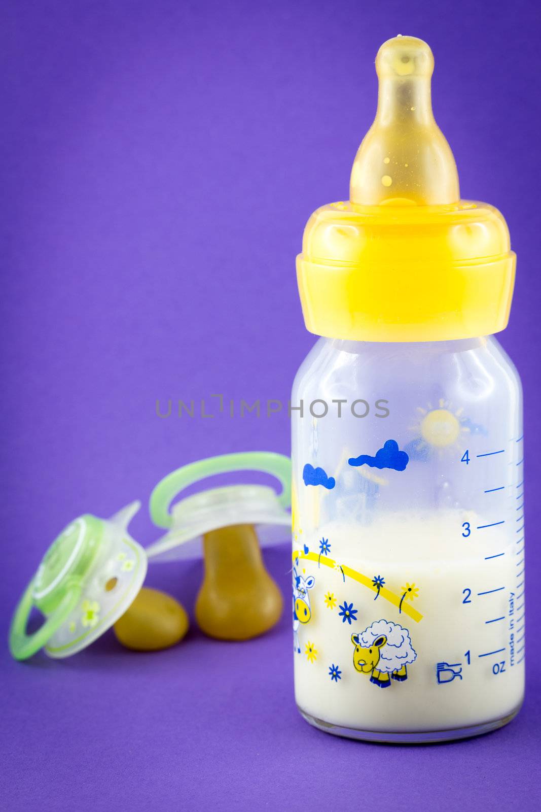 Baby bottle with pacifiers