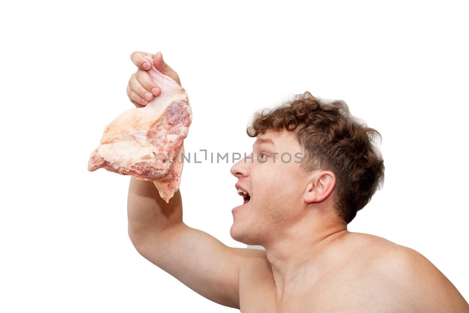 people with chicken ham