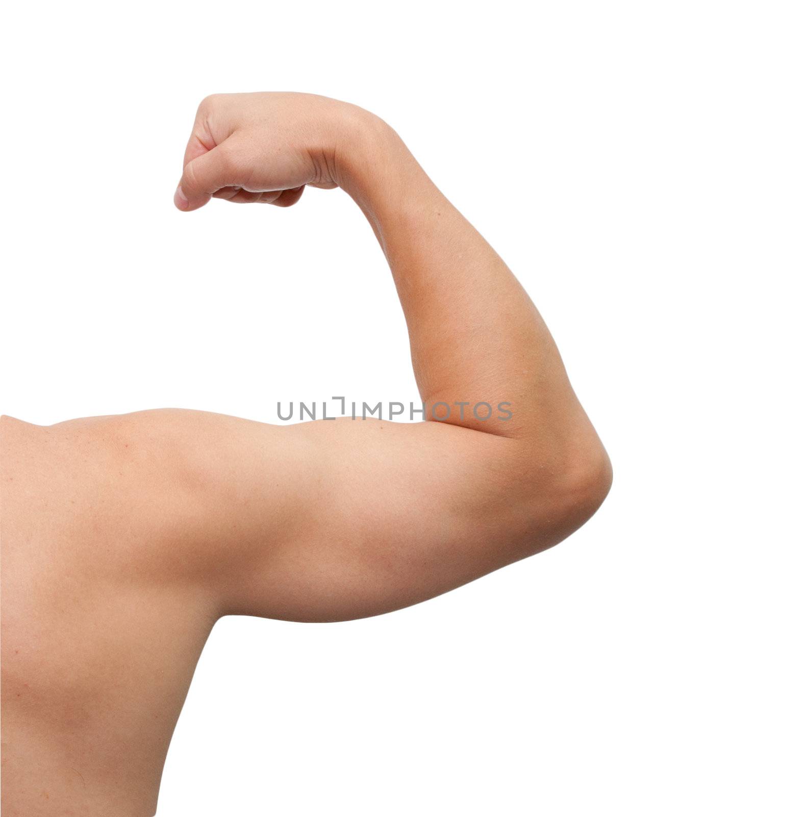 The male arm isolated on white background.  by schankz