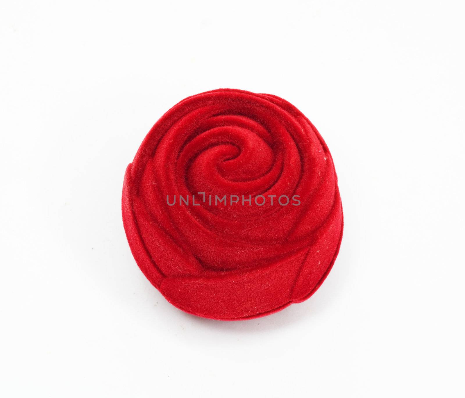 Red small box in the manner of roses for expensive gifts and decorations 