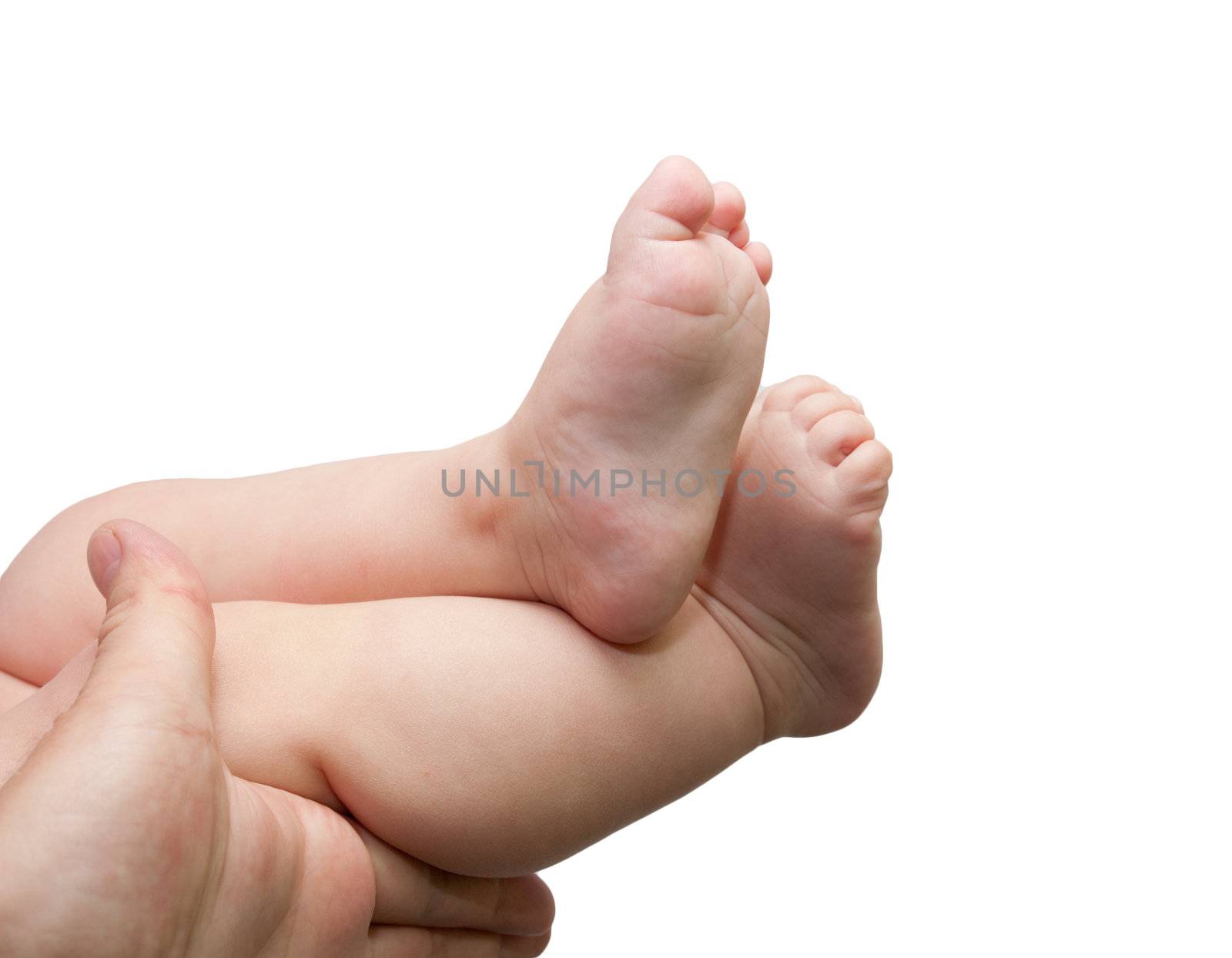 newborn baby feet isolated on white 