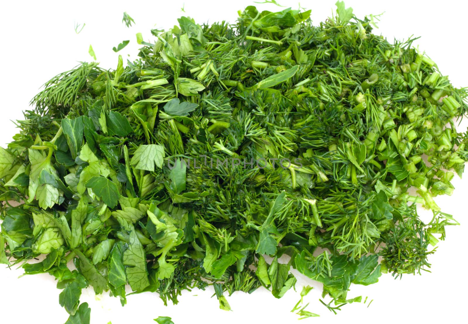 cut dill and parsley