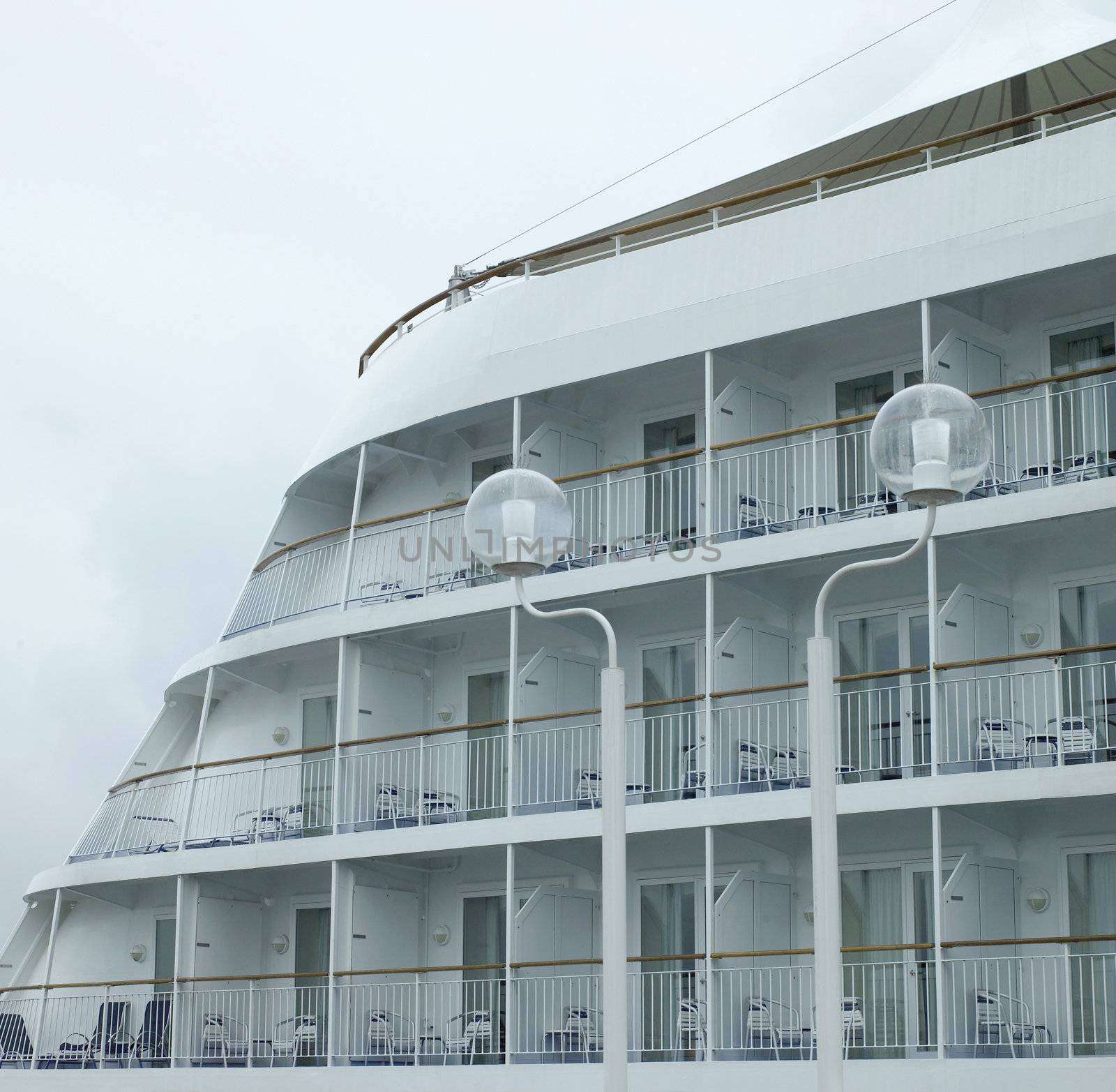 Larger cruise ship with balconies
