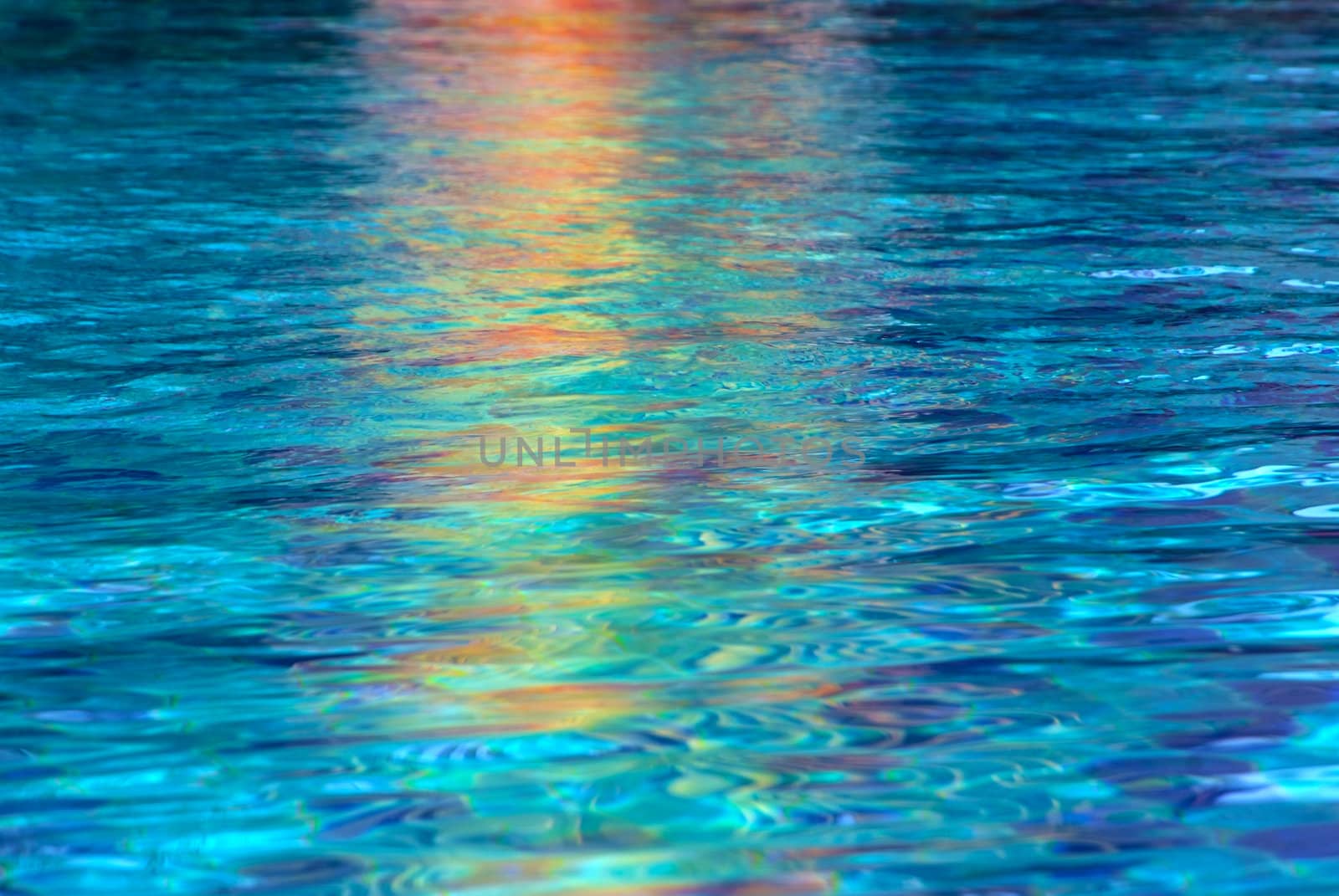 Colorful  reflections of pool water. by opasstudio