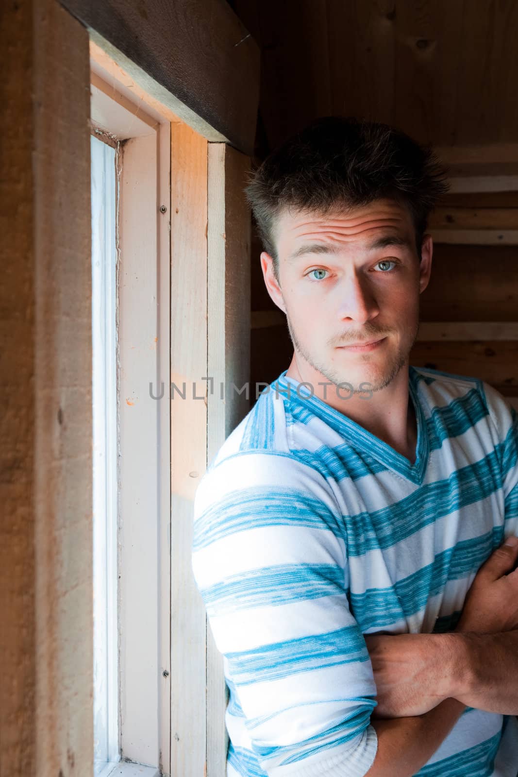 Young man at the window