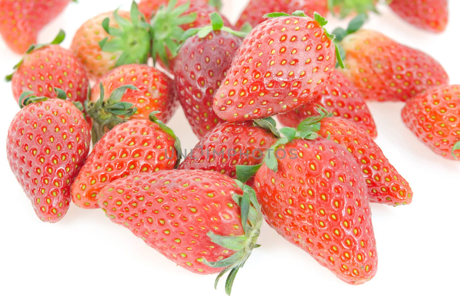 close up of fresh fruits ( red ripe  strawberries )