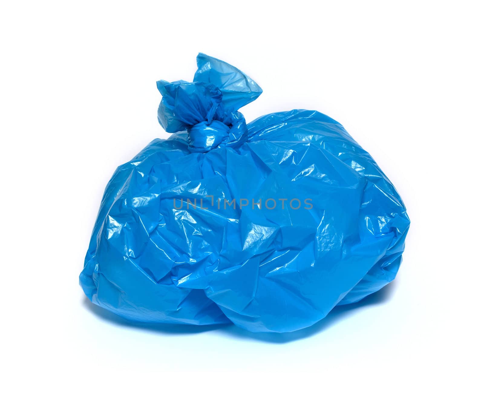 blue garbage bag isolated on a white background by DNKSTUDIO