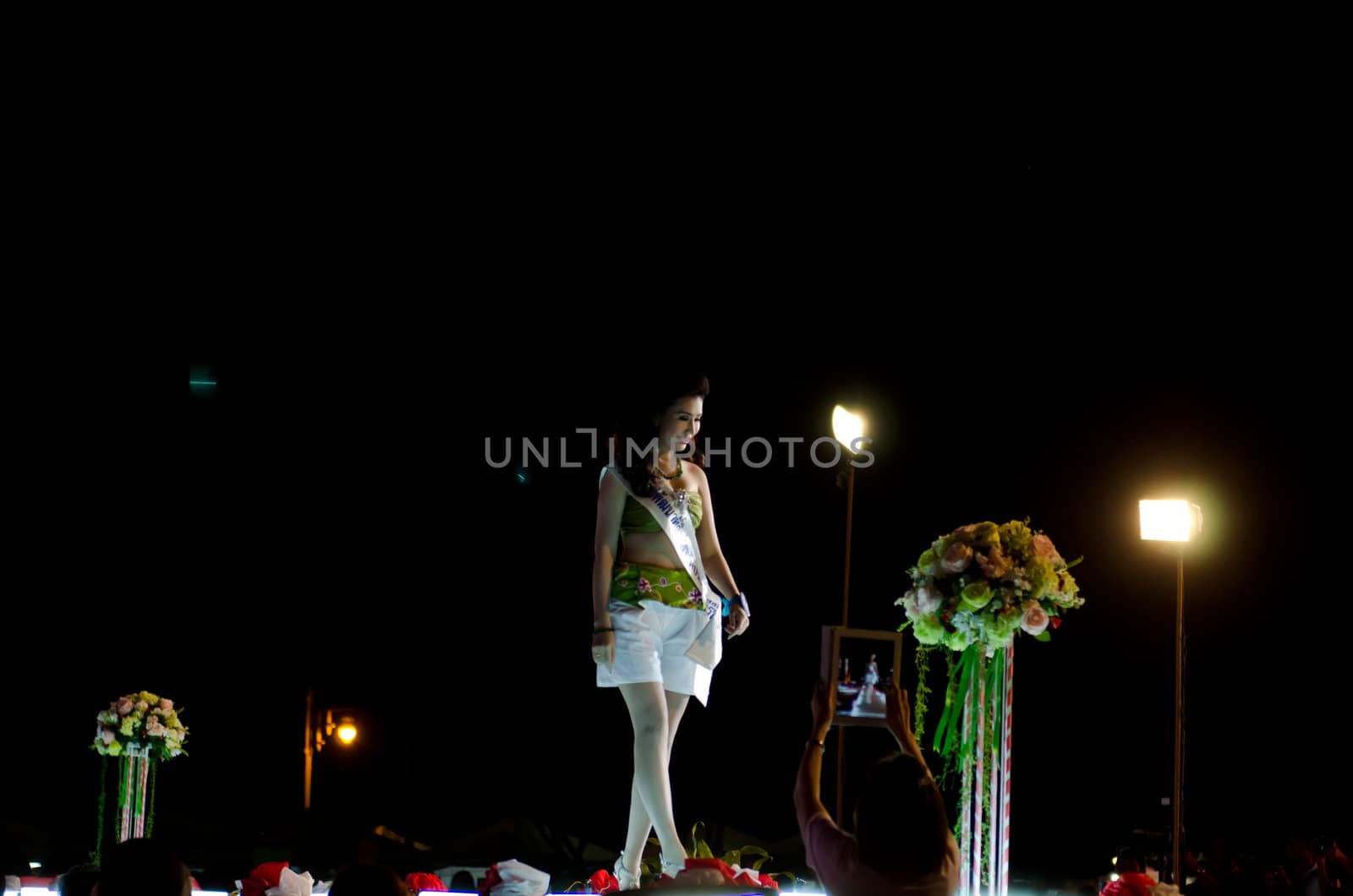 Prachuap Khiri Khan, THAILAND - March 2nd:Unidentified Competitors during the "Miss Sam-All beauty contest 2013" at Prachuap Khiri Khan province on March 2nd, 2013 in Prachuap Khiri Khan, Thailand. 