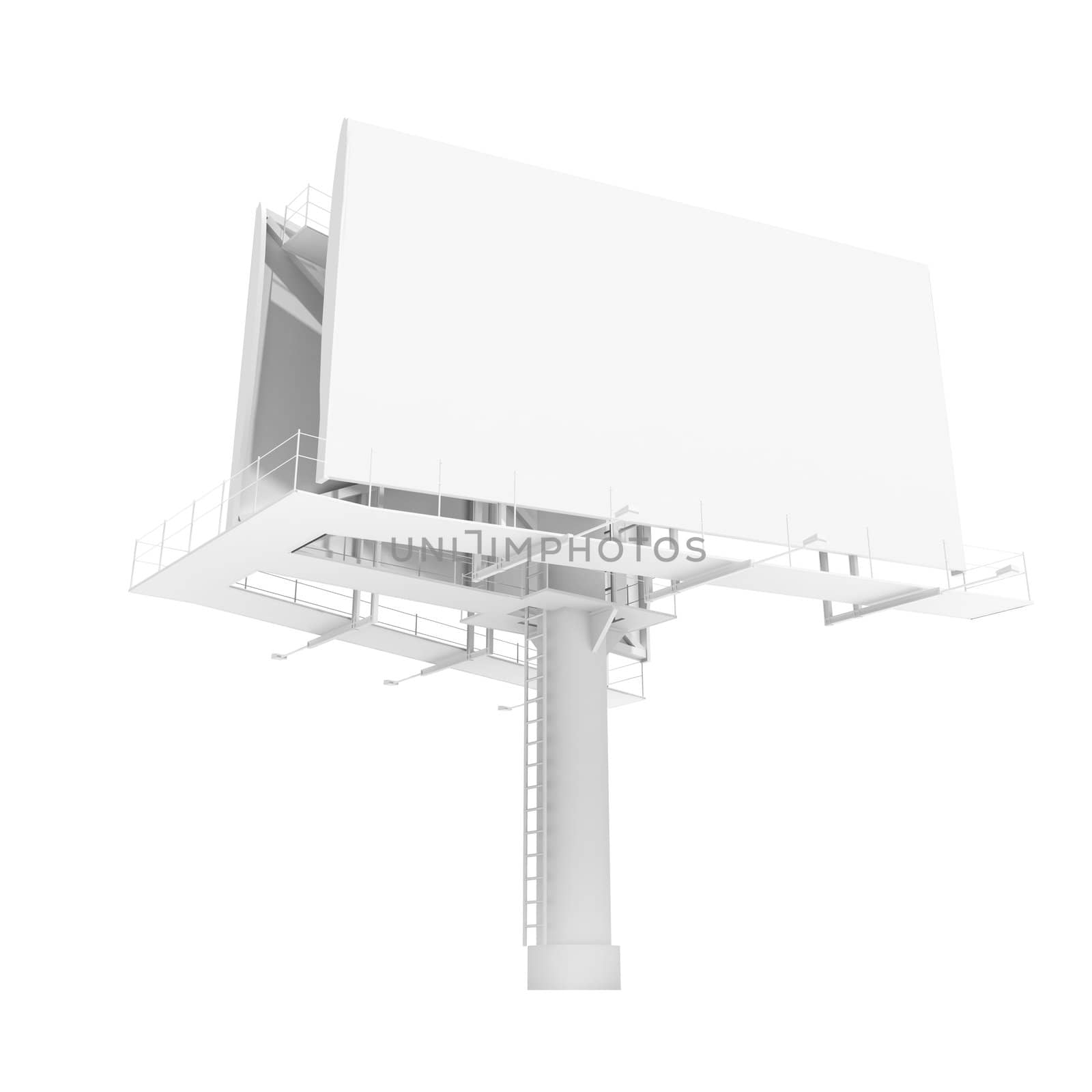 Street billboard. Isolated render on a white background