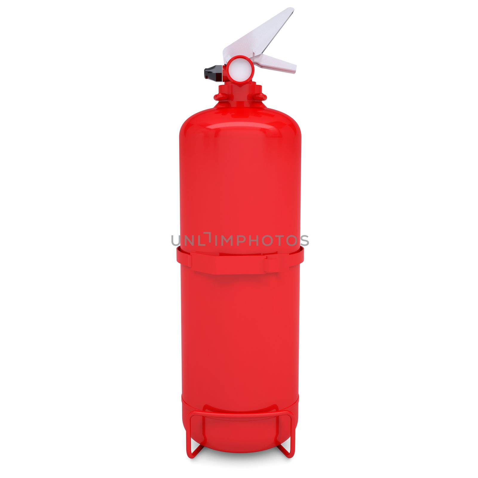Red fire extinguisher. Isolated render on a white background
