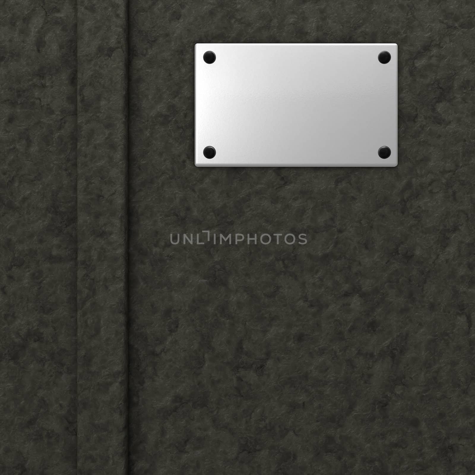 blank white sign on stone background - 3d illustration