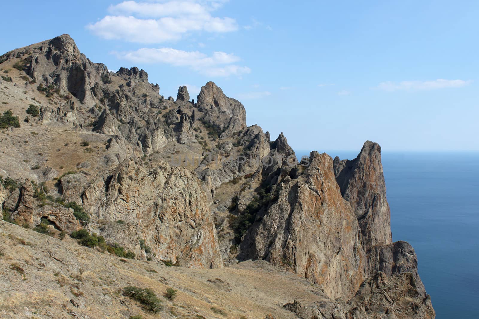 view on extinct volcano Kara Dag in Crimea