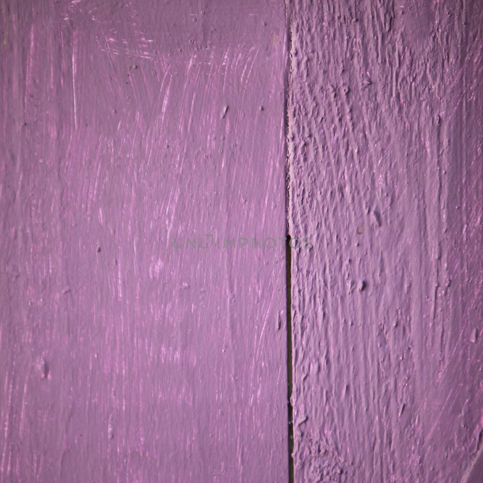 Background texture of painted purple wooden planks with a rough surface and woodgrain detail, square format