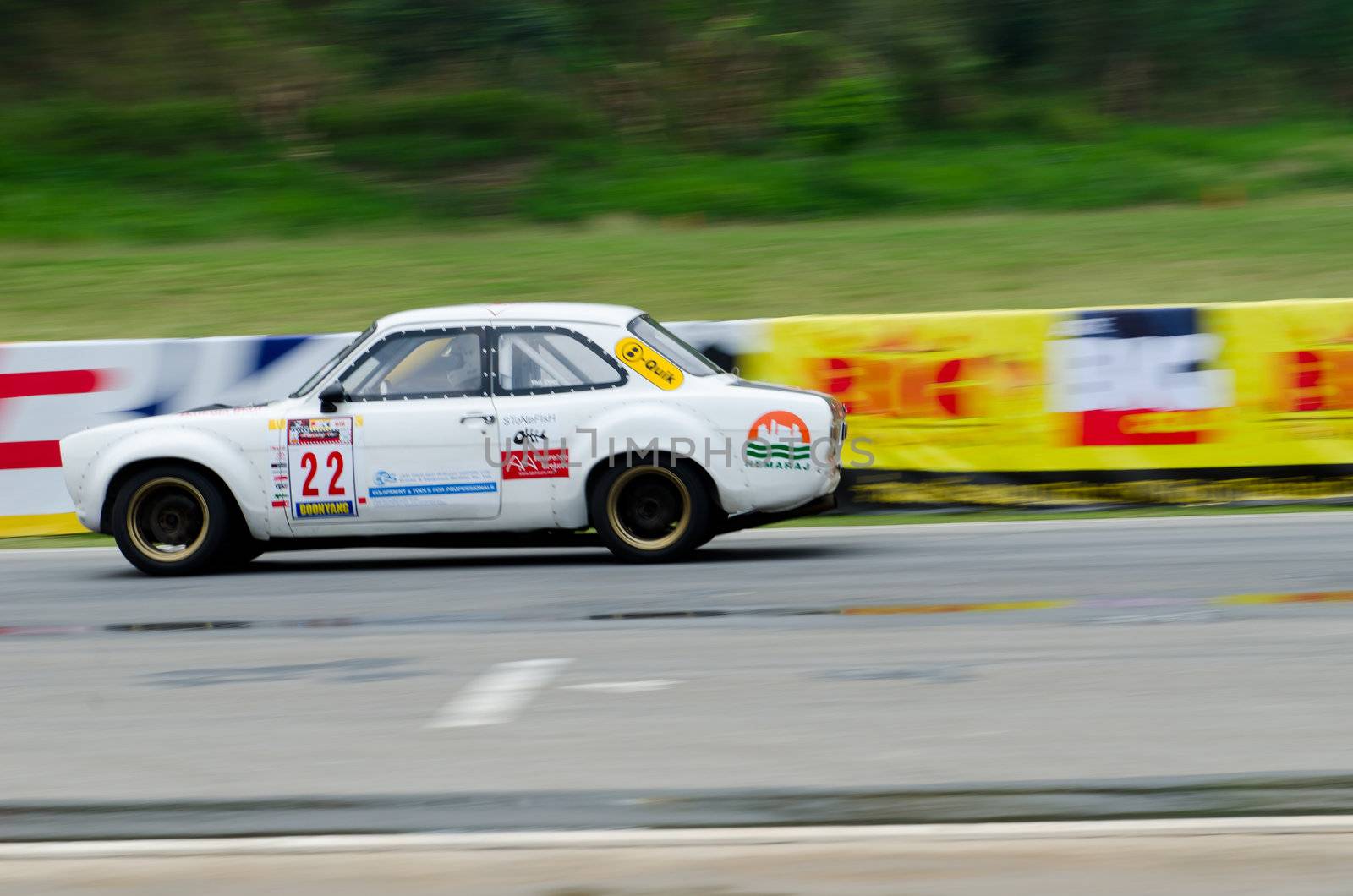 Nakhon Ratchasima, Thailand - March 9th:Unidentified car racing competitors during the "Thailand circuit 2013  " at Bonanza speedway on March 9th, 2013 in Nakhon Ratchasima, Thailand. 