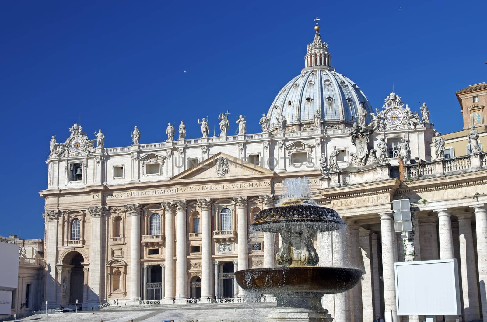 Saint Peter Basilica (square view) in Rome