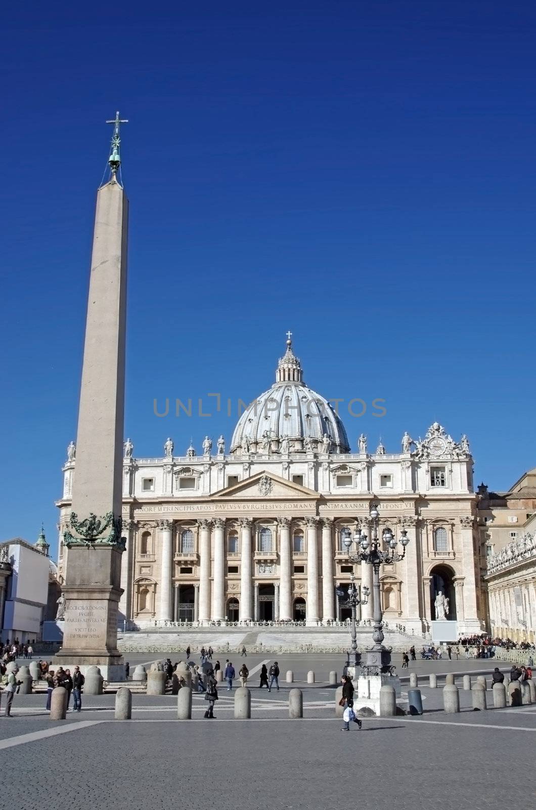 ROME, ITALY - MARCH 08: Saint Peter's Square and the obelisk in Vatican City on March 08, 2011 in Rome, Italy