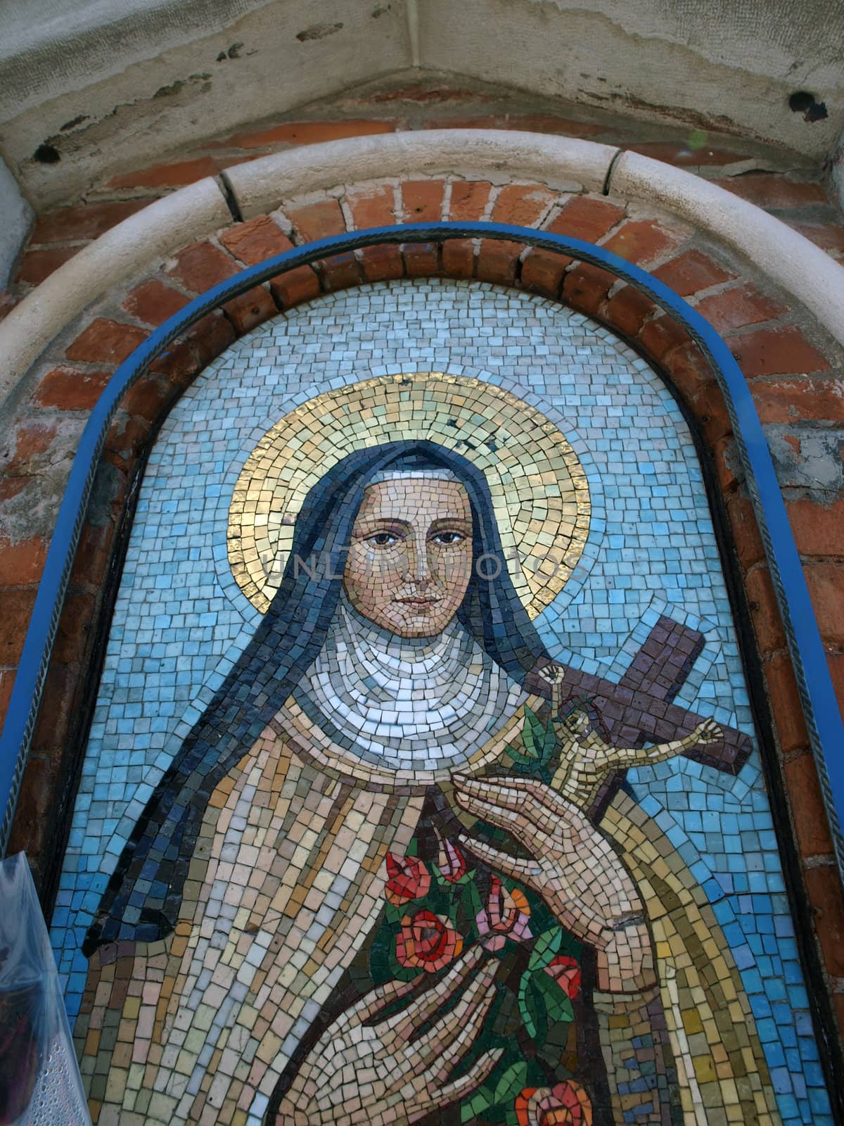 Venice - the religious mosaic of the building at Fondamenta Papadopoli