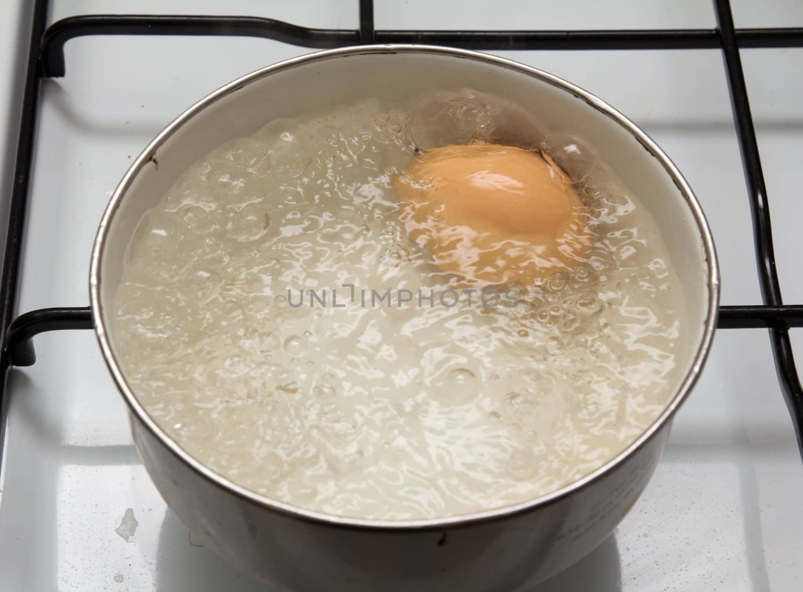 egg is cooked in a pan