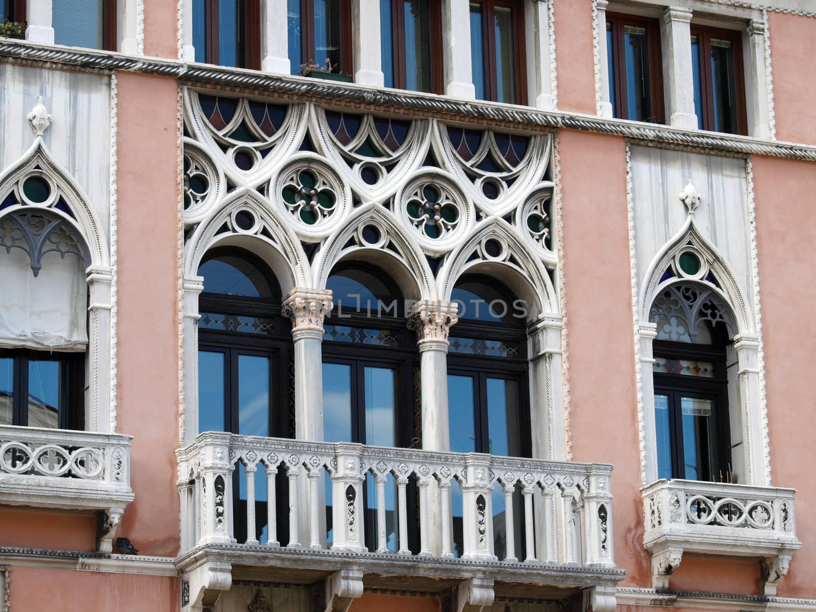 Venice - The buildings on the Campo San Stefano one of the largest squares in Venice