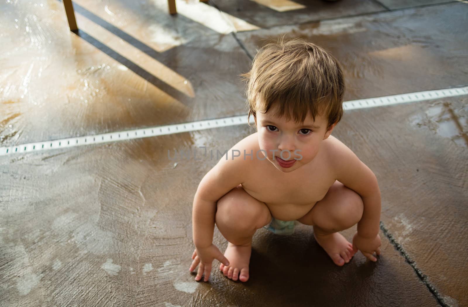 Baby boy at Jay Peak's water park and resort