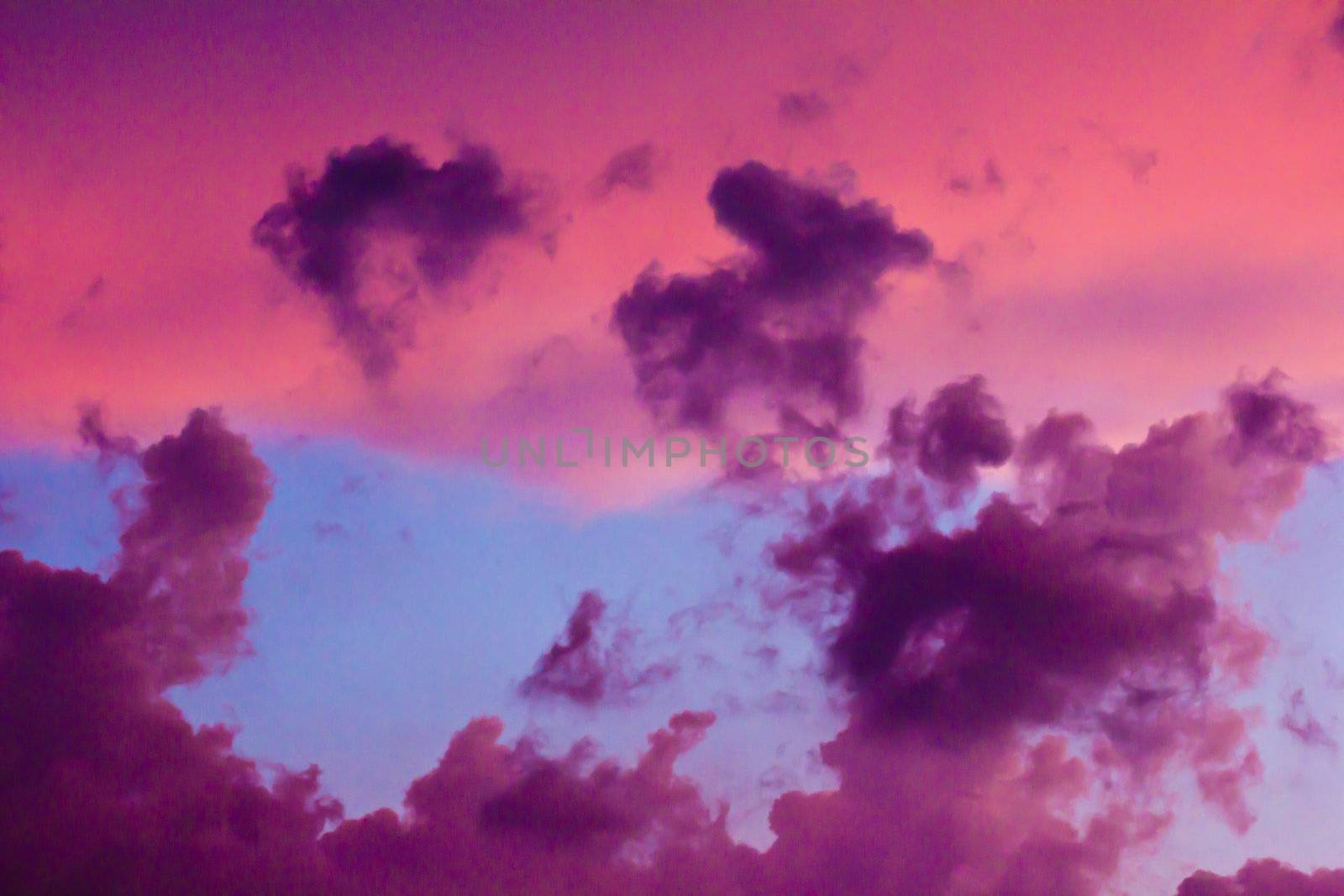Colourful clouds on a decline after a rain