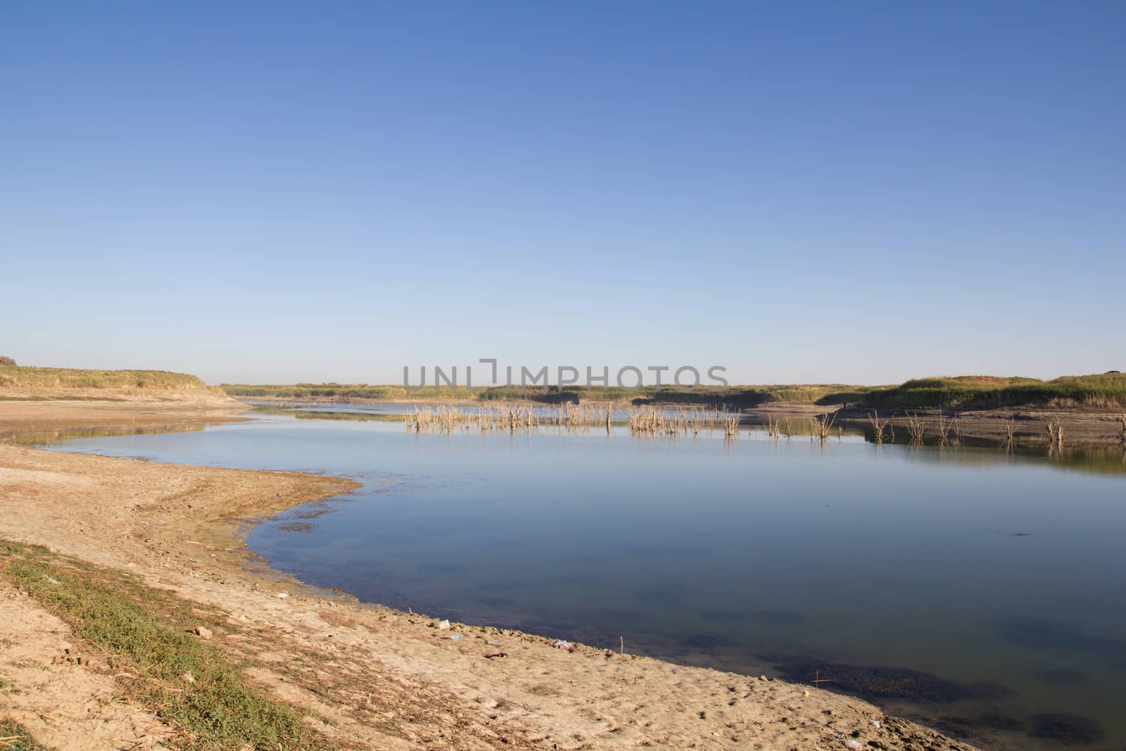 Lake in the steppes of Kazakhstan