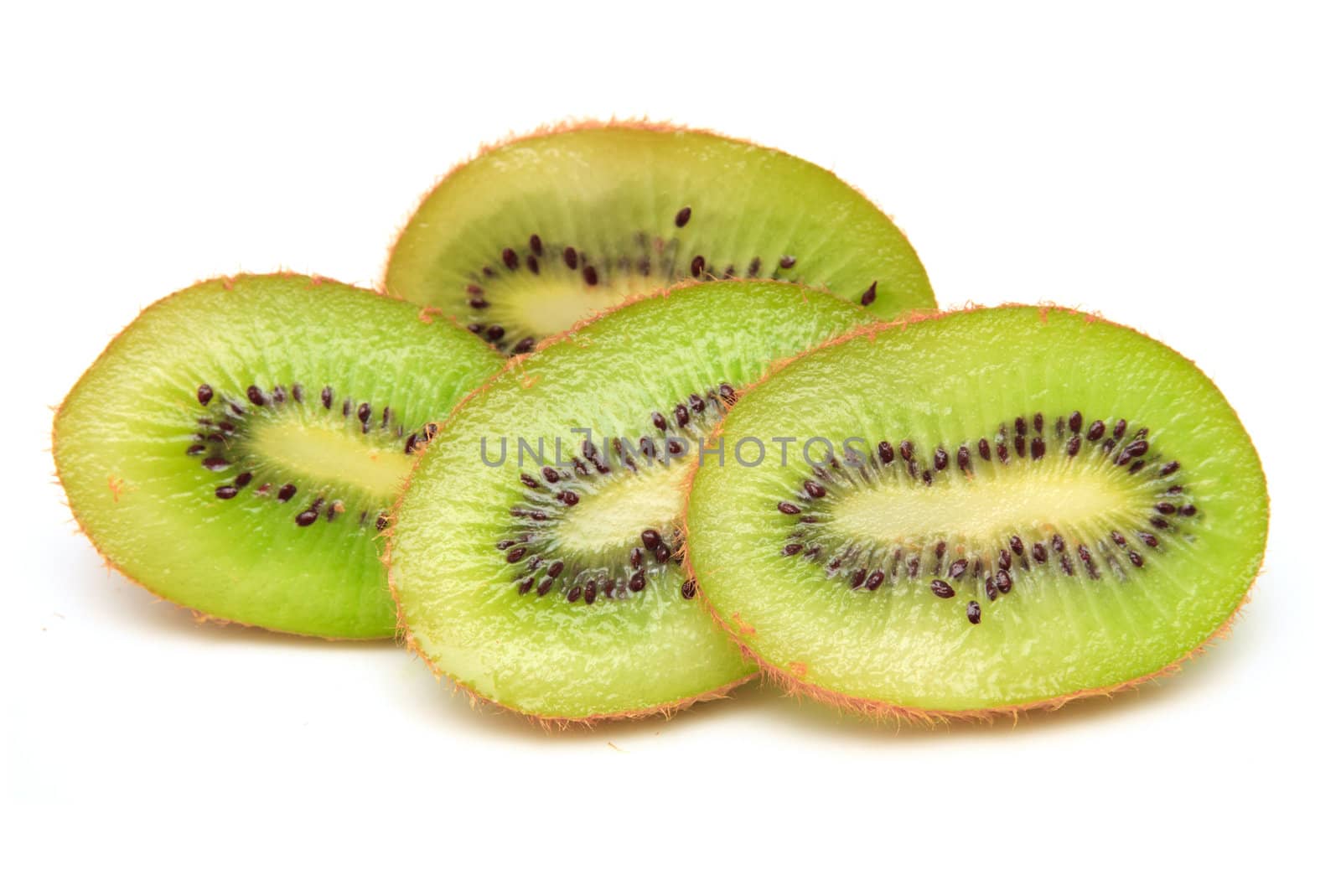 Fresh piece kiwi fruit isolated on white background 