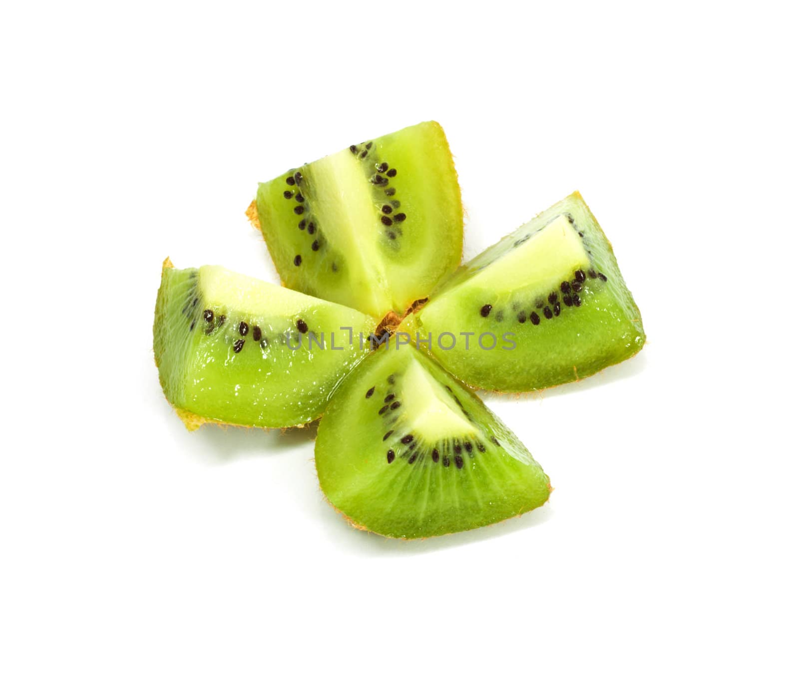 Fresh pieces kiwi fruit isolated on white background  by schankz