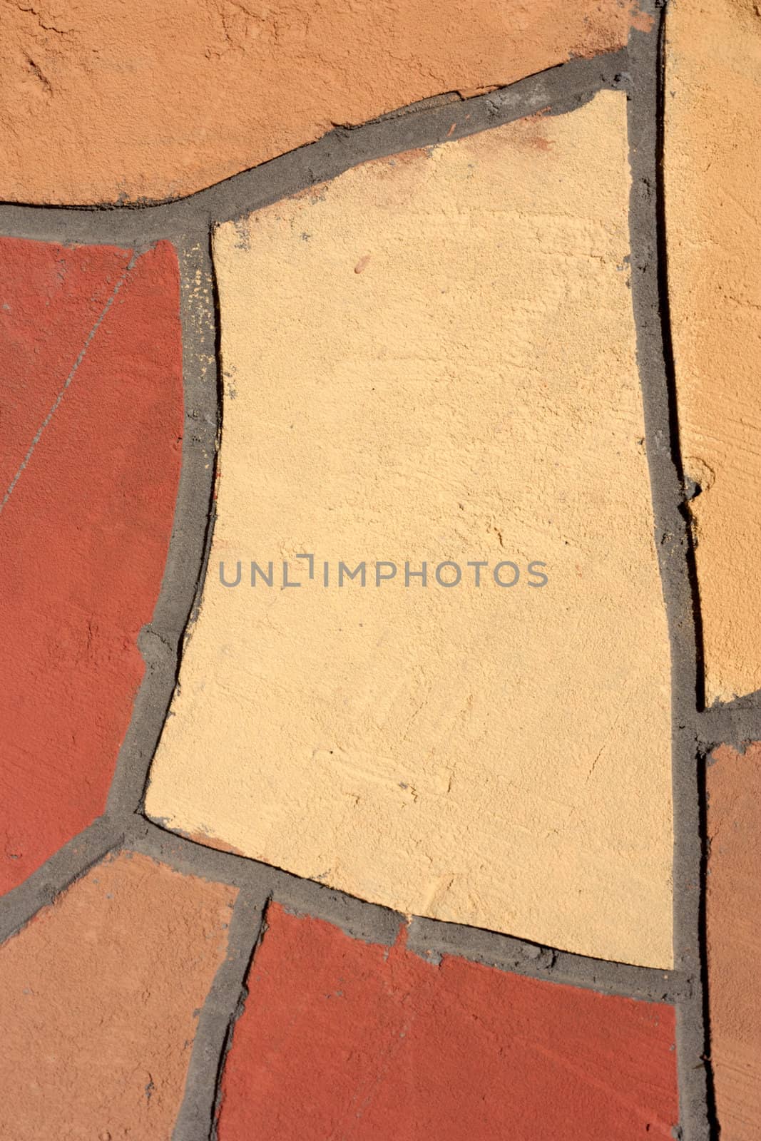 Irregular mosaic of wall outdoor