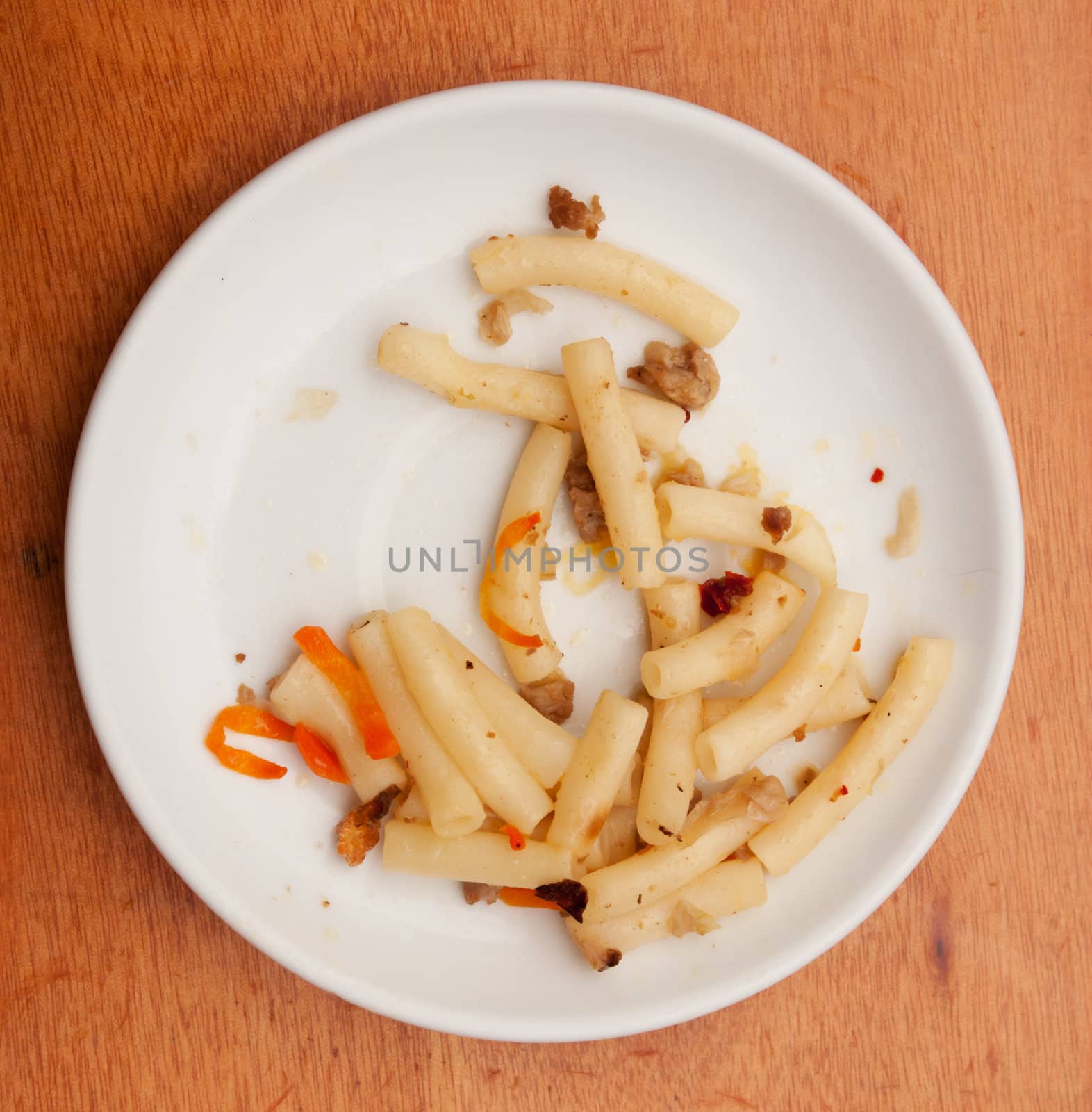 pasta in a bowl on a wooden background by schankz