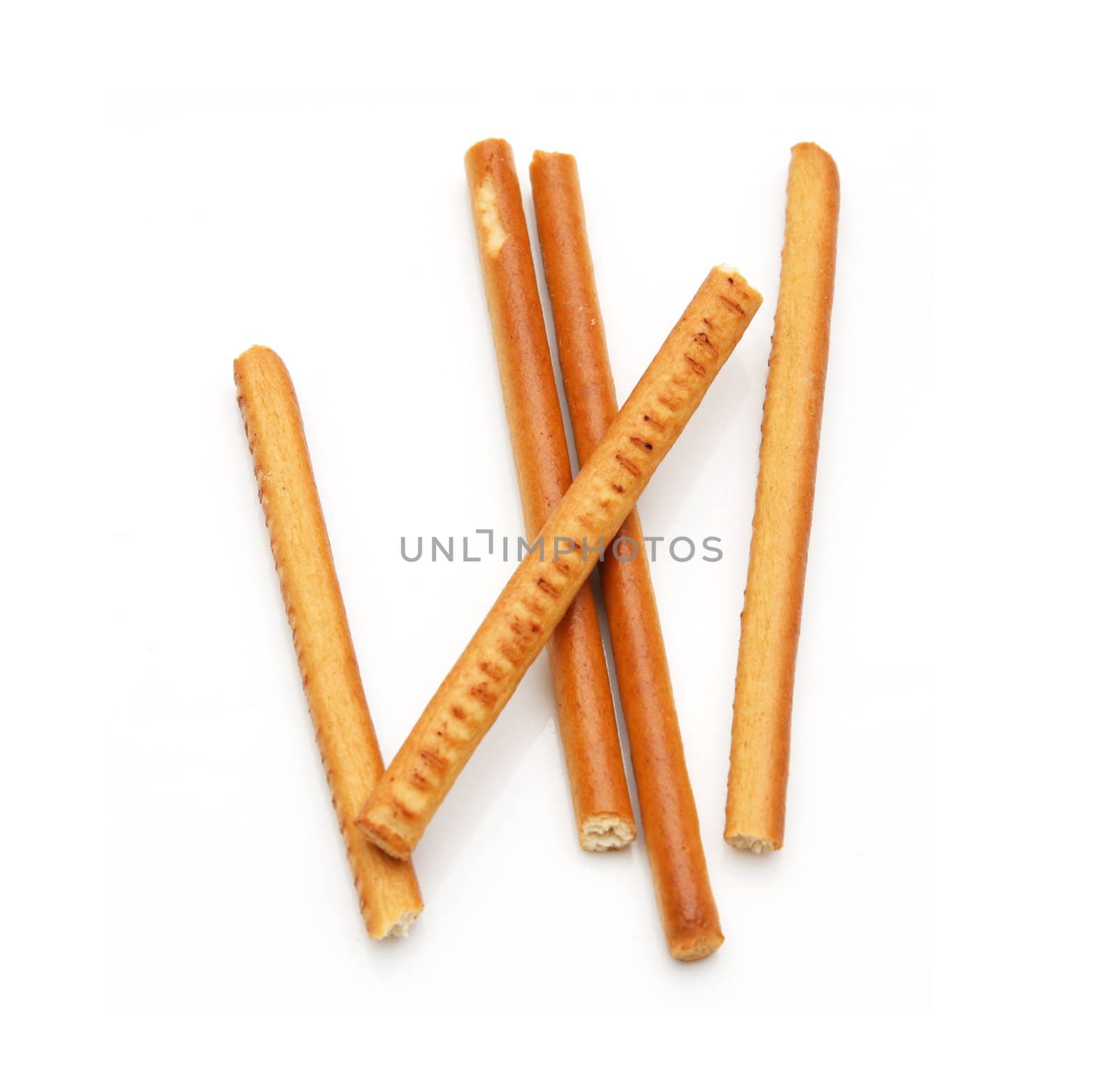 crispy straw on white background 