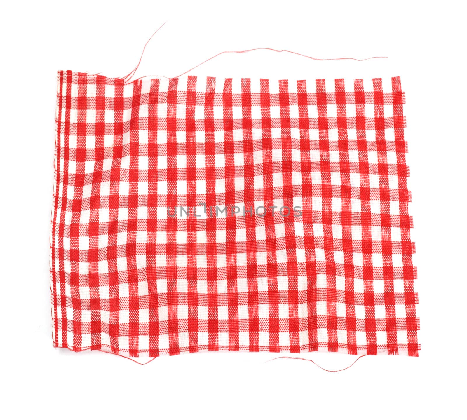 piece of red plaid fabric